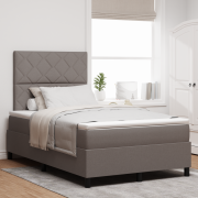 vidaXL Boxfjädersäng med madrass & LED Taupe 120x190 cm Tyg