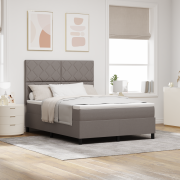 vidaXL Boxspring-säng med madrass & LED Taupe 140x200 cm Tyg