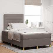 vidaXL Boxspring säng med madrass & LED Taupe 120x190 cm Tyg