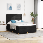 vidaXL Bäddmadrass med Mattress & LED Svart 140x200 cm Tyg