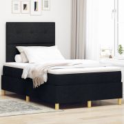 vidaXL Boxfjädersäng med madrass & LED svart 120x190 cm tyg
