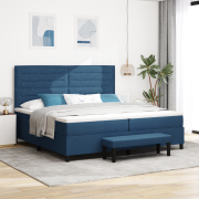 vidaXL Box vårdsäng med madrass och bänk blå 200x200 cm tyg