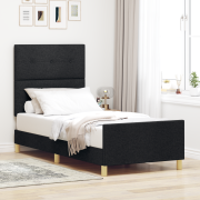 vidaXL Sängram Svart 100x200 cm Tyg