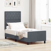 vidaXL Sängram Mörkgrå 80x200 cm Sammet