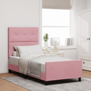 vidaXL Rosa Sammet Sängram 80x200 cm