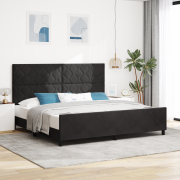 vidaXL Svart Sammet Sängram 200x200 cm