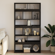 vidaXL Växtställ Svart Ek Konstruerat Trä 100x33x187,5 cm