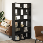 vidaXL Rumavdelare 2 st Svart ek 100x33x187,5 cm Konstruerat trä