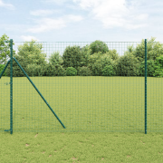 vidaXL Stolpar 26 st Grön Ø32 mm 210 cm Galvaniserat Stål