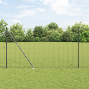 vidaXL Stängselstolpar med Spik 52 stycken Ø32 mm 180 cm Galvaniserat ...