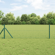 vidaXL Euro Staket med 7 Poster 0.8x10 m Galvaniserad Stål Grön