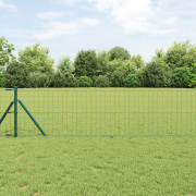 vidaXL Euro Staket med 7 Stödpålar 0.8x10 m Galvaniserat Stål Grön
