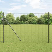 vidaXL Euro Stängsel med 7 Stänger 1.5x10 m Galvaniserat Stål Grått