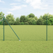vidaXL Euro Fence med 7 spikposter 1.5x10 m galvaniserat stål grön