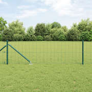 vidaXL Euro Stängsel med 13 Spikposter 0.6x25 m Galvaniserat Stål Grön