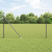vidaXL Euro Fence med 7 spikposter 1.4x10 m galvaniserat stål grått