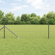 vidaXL Euro Stängsel med 7 Spikposter 0,8x10 m Galvaniserat Stål Grått