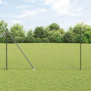 vidaXL Euro Stängsel med 7 Spike Posts 1.6x10 m Galvaniserat Stål Grå