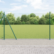 vidaXL Euro Staket med 7 Flanged Posts 1,4x10 m Galvaniserat Stål