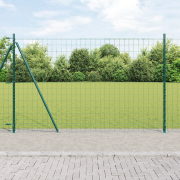 vidaXL Euro Staket med 7 Flänsade Poster 1.6x10 m Galvaniserat Stål
