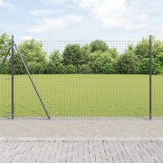 vidaXL Euro Stängsel med 7 Flangade Stolpar 1.4x10 m Galvaniserad Stål