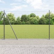 vidaXL Euro Stängsel med 7 Flänsade Stänger 1.5x10 m Galvaniserat Stål