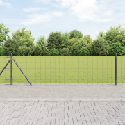 vidaXL Euro Stängsel med 13 Flänsposter 0.4x25 m Galvaniserat Stål