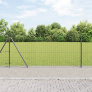 vidaXL Euro Stängsel med 13 Flänsade Poster 0.8x25 m Galvaniserat Stål