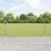 vidaXL Euro Staket med 7 Flangade Staketpinnar 1x10 m Galvaniserat Stå...