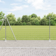 vidaXL Euro staket med 7 flänsposter 1.2x10 m galvaniserat stål