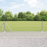 vidaXL Euro Stängsel med 13 Flangade Stolpar 0.6x25 m Galvad Stål
