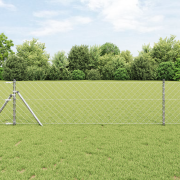 vidaXL Kedjestängsel Grå Sats om 2 Galvaniserat stål 25m x 0.8m Hållba...