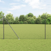 vidaXL Kedjestängsel med 7 spikposter 1.5x10 m galvaniserat stål