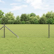 vidaXL Kedjestängsel med 13 Spikposter 0.6x25 m Galvaniserat Stål
