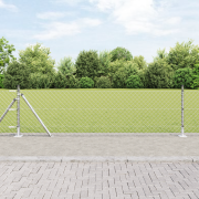 vidaXL Kedjestaket med 7 flangade inlägg 0.6 x 10 m Galvaniserat stål