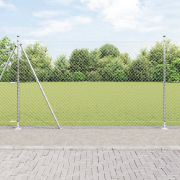 vidaXL Kedjesträngsza med 7 flangerade stolpar 1.5x10 m Galvaniserat s...