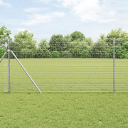 vidaXL Stängselstolpset Set om 2 Galvaniserat stål 10 x 1 m Hållbar