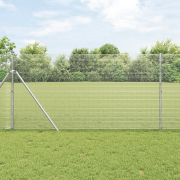 vidaXL svetsad trådgrind med 13 stolpar 1.2x50 m galvaniserad stål