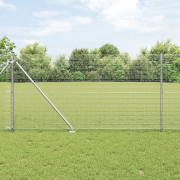 vidaXL Stängselstolpsset 10 x 1 m Set om 2 Galvaniserad Stål 10 x 1 me...