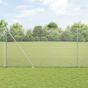 vidaXL svetsat stängsel med 7 spikstolpar 1,5x10 m galvaniserat stål