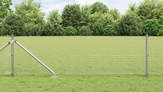 vidaXL Svetsat nätstaket med 13 spikposter 0,6x25 m galvaniserat stål