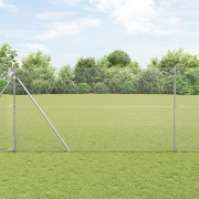vidaXL Svetsat Trådstaket med 13 Punkterade Stolpar 1.5x25 m Galvanise...