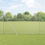 vidaXL Svetsat Staket med 13 Spikstolpar 1.6x25 m Galvaniserat Stål