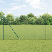 vidaXL Svetsat Trådgärde med 7 Spikposter Grön 1.5x10 m Stål