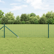 vidaXL PVC-stängselpostset Set om 2 Grön PVC, Metall 25 x 0.5 m