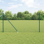 vidaXL Svetsat Trådgärde med 13 Spikpostar Grön 1.4x50 m Stål