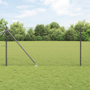 vidaXL Metallstängselpostset Set om 2 Grå Metall 10 x 1 m Stabil