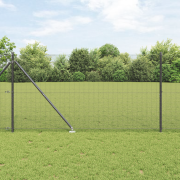 vidaXL Svetsat Trådstängsel med 7 Spikposter Grå 1.4x10 m Stål