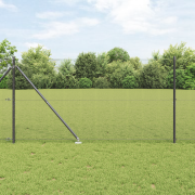 vidaXL Svetsat Stängsel med 13 Spikposter Grå 1.4x50 m Stål