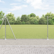 vidaXL Svetsskyddsstängsel med 7 flänsade stänger 1.2x10 m Galvanisera...